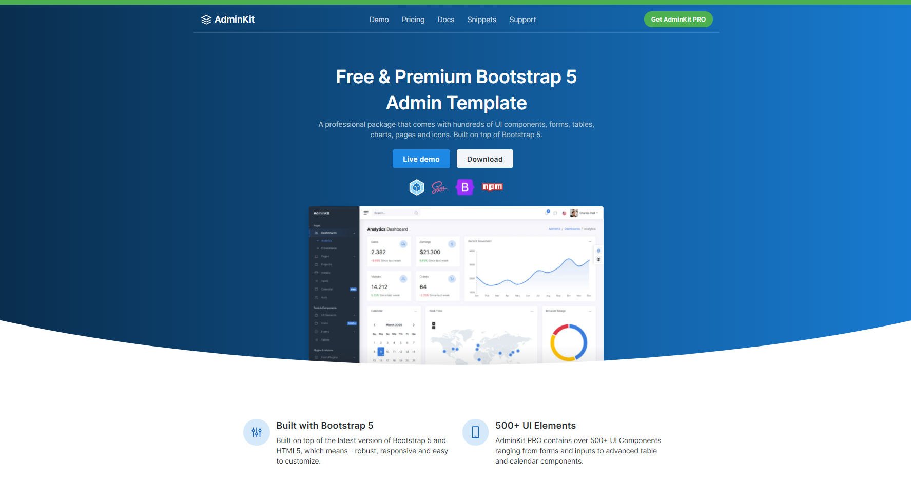 AdminKit - A modern Bootstrap 5 Dashboard Template