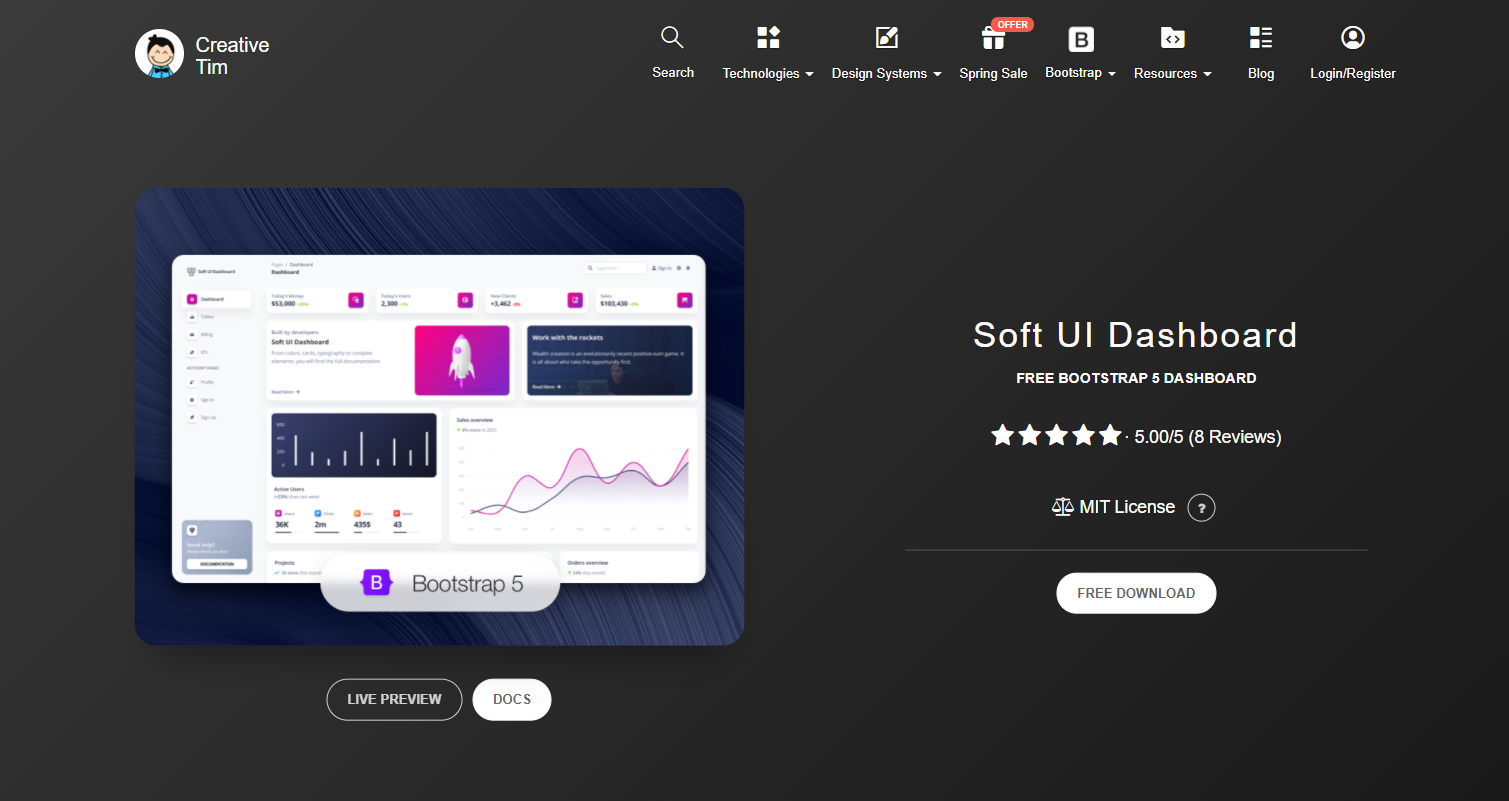 Soft UI Dashboard - Open-Source Bootstrap 5 Dashboard