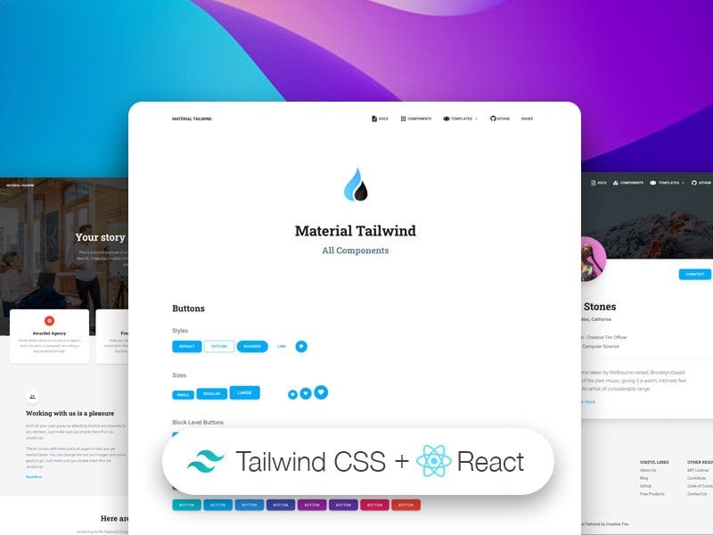 Material Tailwind Kit React - Open-Source UI Kit from Creative-Tim