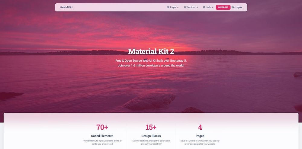 Material Bootstrap 5 Kit - Free Flask Template