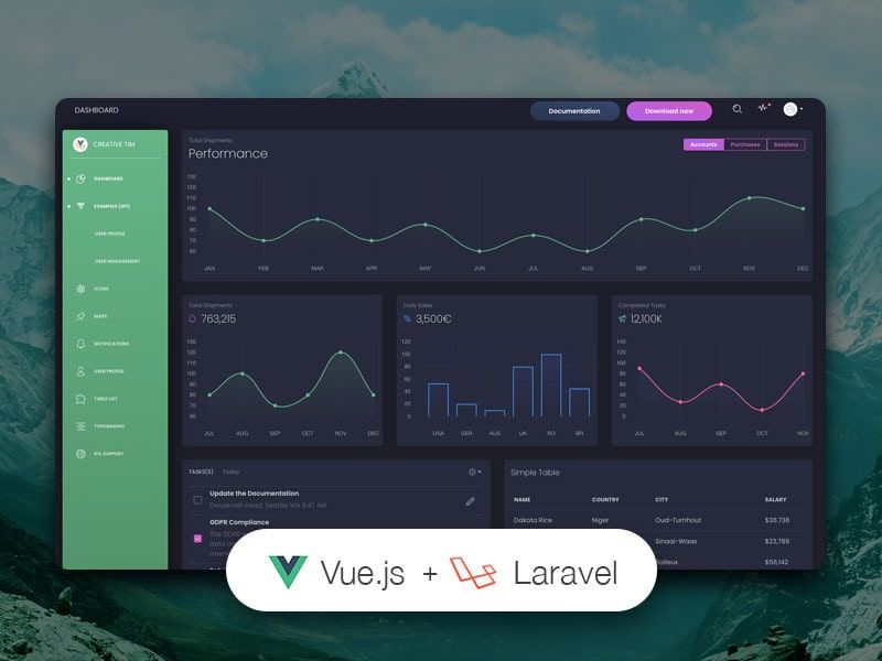 Vue Laravel Black Dashboard - Open-Source Starter by Creative-Tim