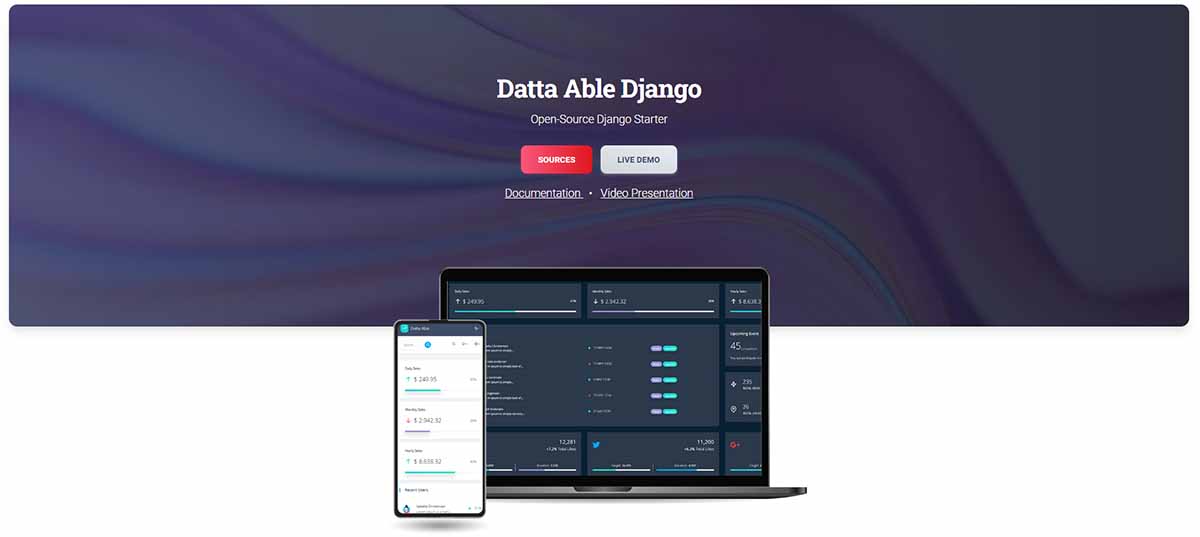 Django Datta Able - Open-source template with Dark Mode support