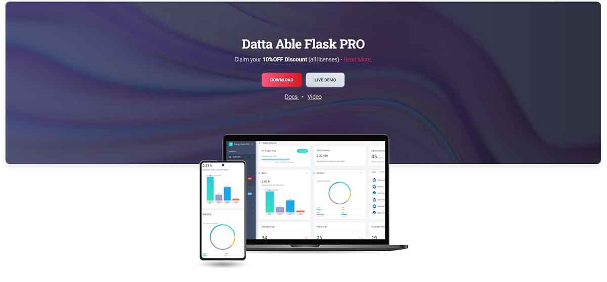 Flask Datta Able PRO - Premium Flask Starter (Bootstrap 5 design).