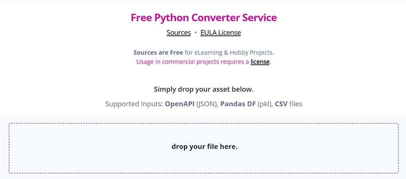 Python Generator & Converter - Free Service (opensource)