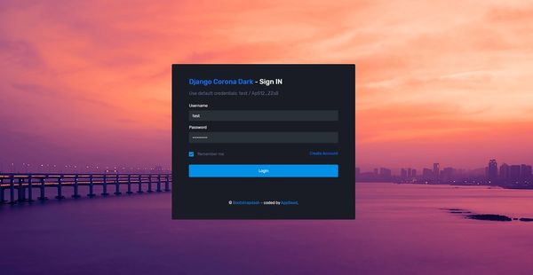 Open-Source Django Template - Corona Dark Dashboard 