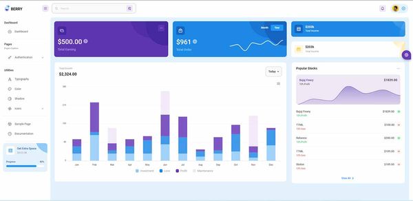 Berry is a free Material UI admin dashboard template built with React