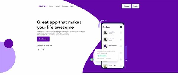 Foi App - Modern Landing Page from BootstrapDash
