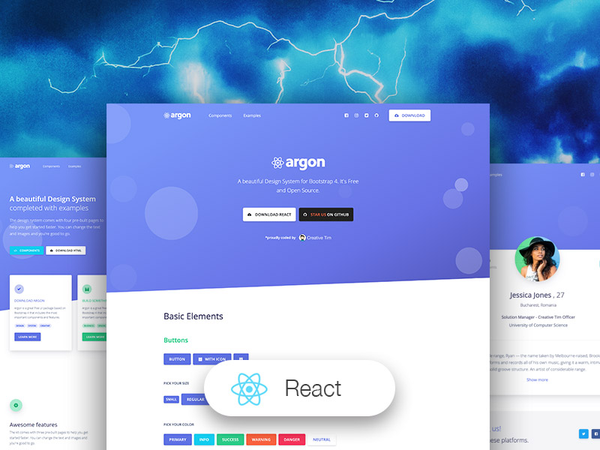 React App Generator - Argon Design (by AppSeed)