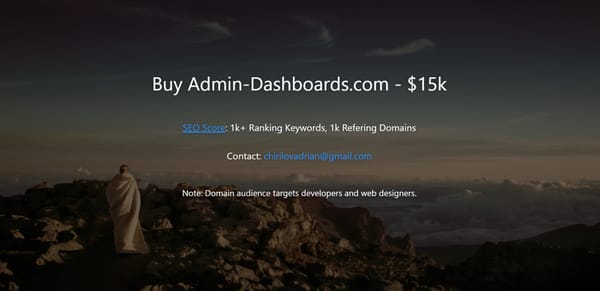 Buy Admin-Dashboards.com - $15k