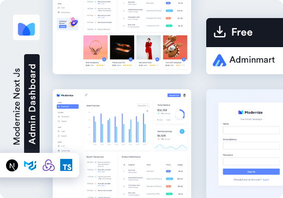 Modernize Free Next Js Admin Template - Free template by AdminMart